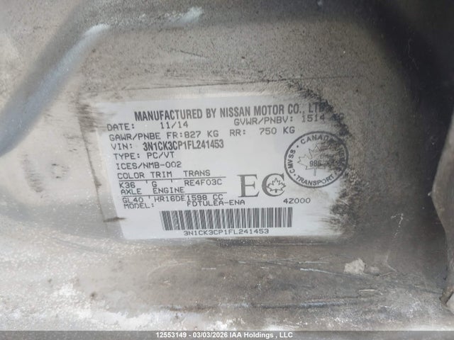 3N1CK3CP1FL241453 Nissan Micra