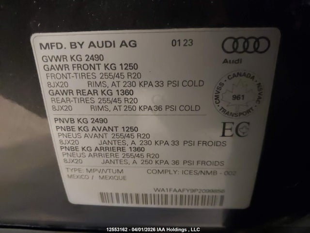 WA1FAAFY9P2099856 Audi Q5 Prestige 45