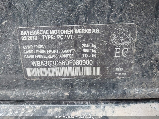 2013 Bmw 320 I Xdrive მანქანა იყიდება აუქციონზე, vin: WBA3C3C56DF980900, აუქციონის ნომერი: 12553169