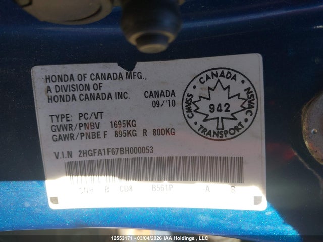 Aukcja sprzedaży 2011 Honda Civic Se, vin: 2HGFA1F67BH000053, numer aukcji: 12553171