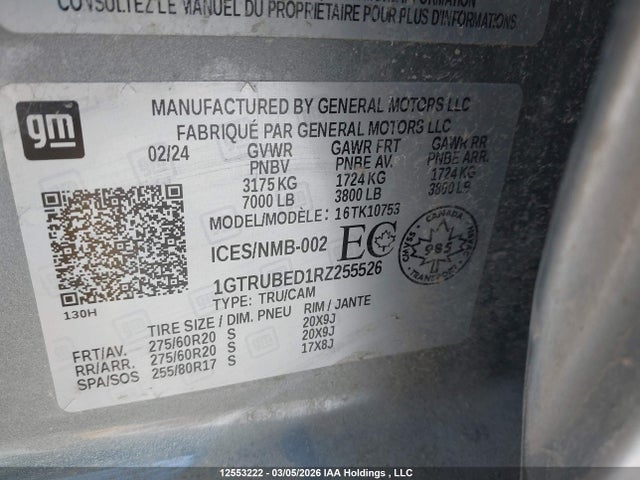 1GTRUBED1RZ255526 GMC Sierra K1500 Sle