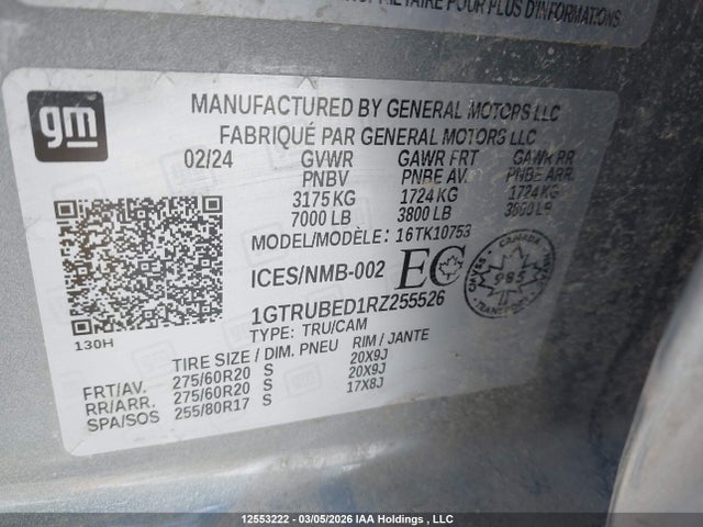 1GTRUBED1RZ255526 GMC Sierra K1500 Sle