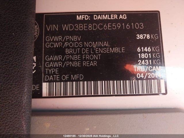 WD3BE8DC6E5916103 Mercedes-Benz Sprinter 2500 High Roof