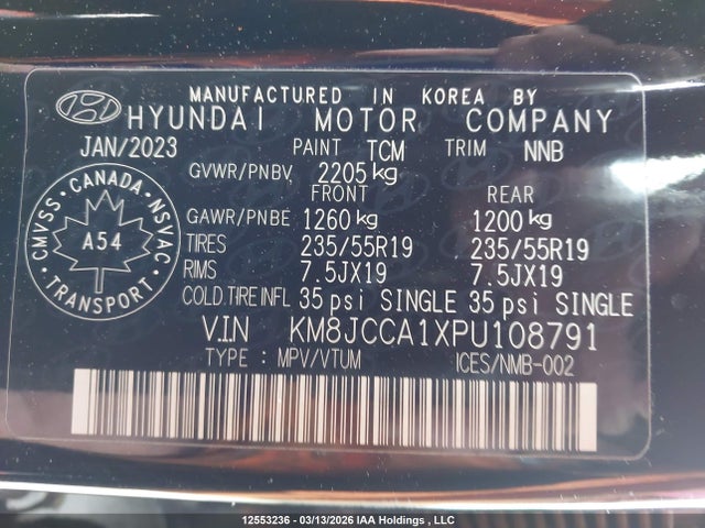 KM8JCCA1XPU108791 Hyundai Tucson Luxury