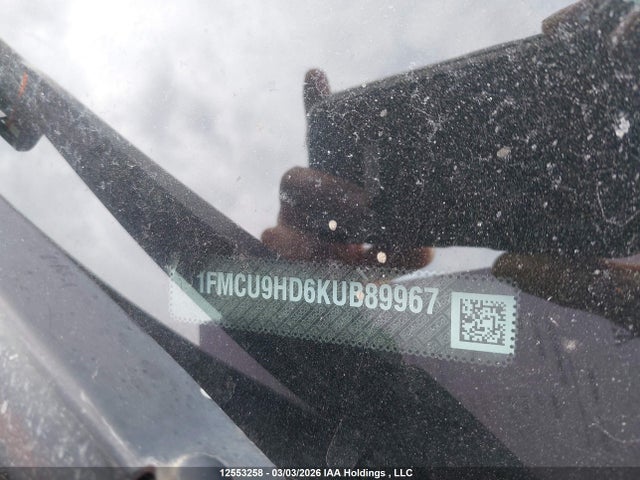 12553258 :رقم المزاد ، 1FMCU9HD6KUB89967 vin ، 2019 Ford Escape Sel مزاد بيع