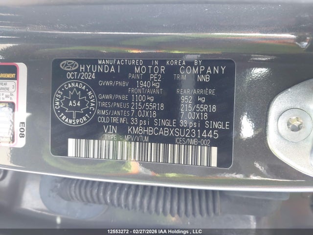 KM8HBCABXSU231445 Hyundai Kona