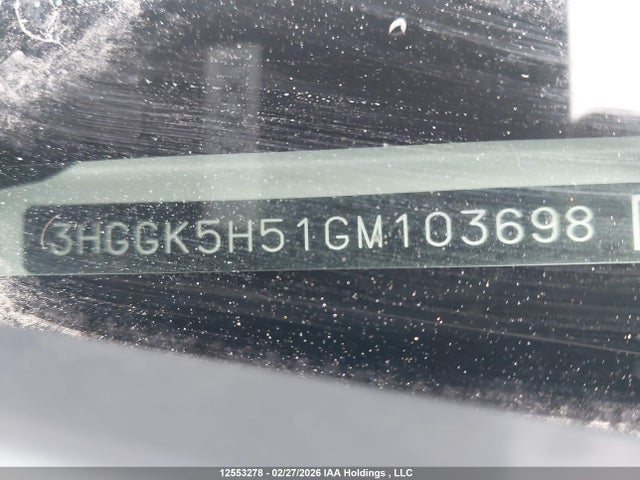3HGGK5H51GM103698 Honda FIT LX