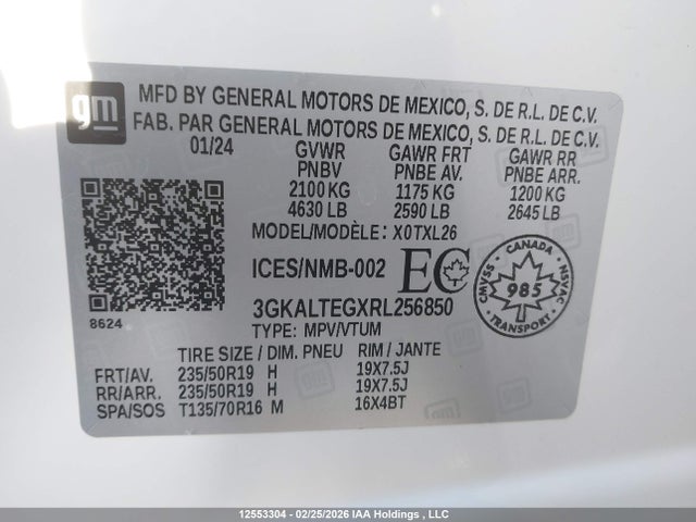 3GKALTEGXRL256850 GMC Terrain Sle