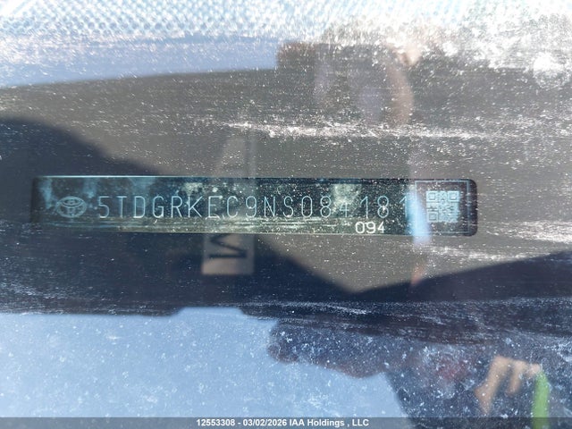 5TDGRKEC9NS084181 Toyota Sienna Le/xle/xse/limited/platinum