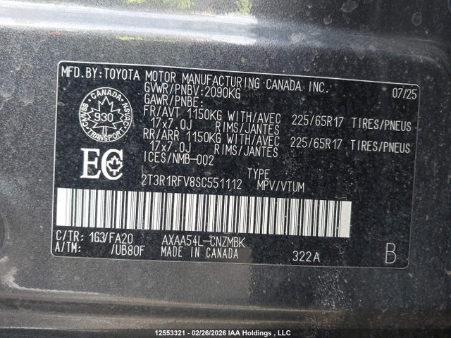 2T3R1RFV8SC551112 Toyota RAV4