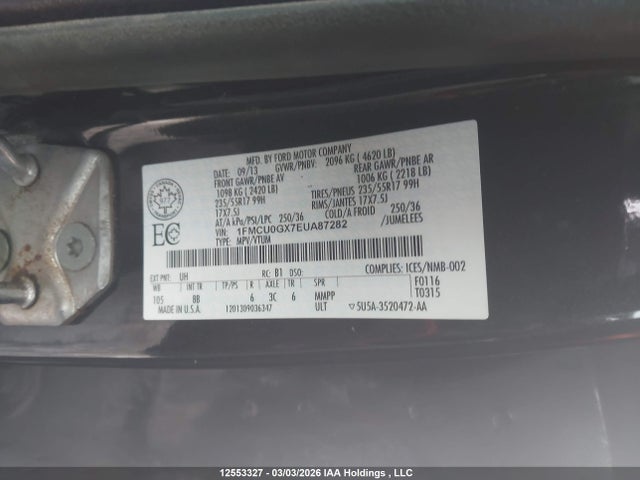 Aukcja sprzedaży 2014 Ford Escape Se, vin: 1FMCU0GX7EUA87282, numer aukcji: 12553327