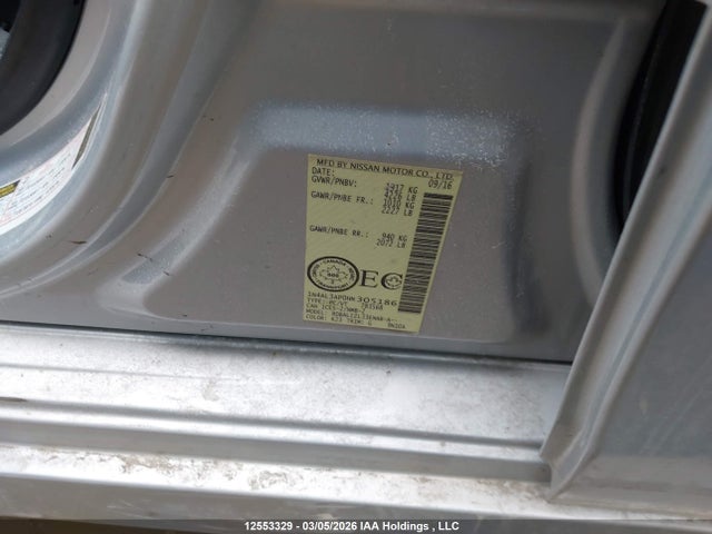 1N4AL3AP0HN305186 Nissan Altima 2.5/2.5 S/2.5 Sl/2.5 Sr/2.5 Sv