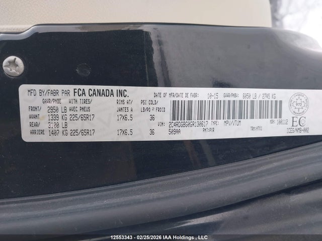 Aukcja sprzedaży 2016 Dodge Grand Caravan Se, vin: 2C4RDGBG0GR130617, numer aukcji: 12553343