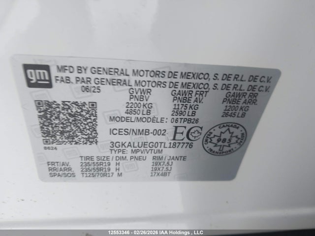 3GKALUEG0TL187776 GMC Terrain Elevation