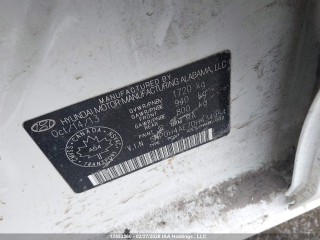 Продаж на аукціоні авто 2013 Hyundai Elantra, vin: 5NPDH4AE7DH434954, номер лоту: 12553360