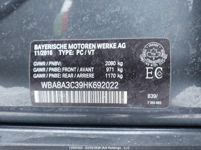 BMW 320 XI 2017 WBA8A3C39HK692022 Image 9