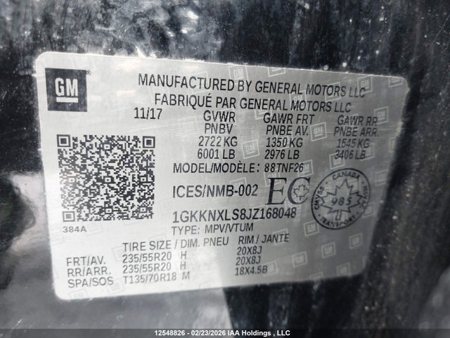 1GKKNXLS8JZ168048 GMC Acadia Denali