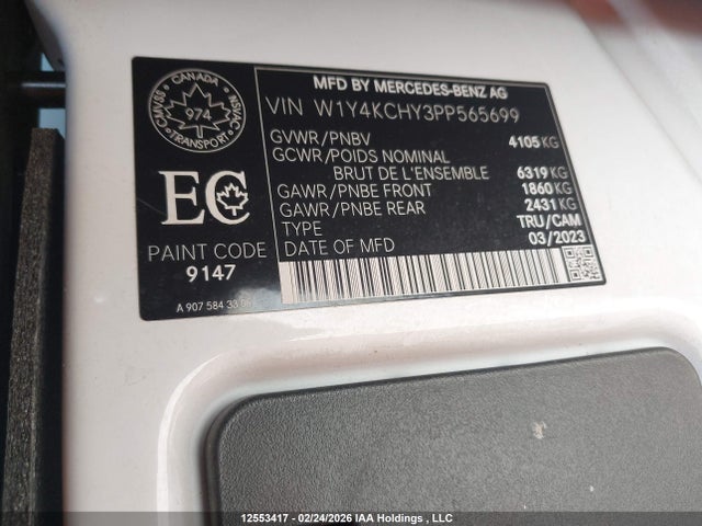 2023 Mercedes-benz Sprinter 2500 მანქანა იყიდება აუქციონზე, vin: W1Y4KCHY3PP565699, აუქციონის ნომერი: 12553417