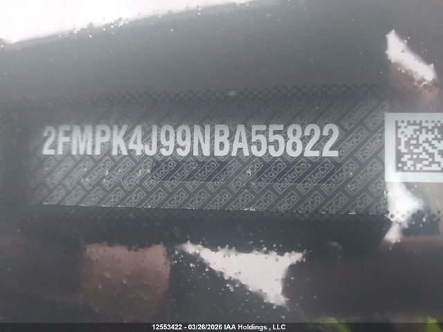 12553422 :رقم المزاد ، 2FMPK4J99NBA55822 vin ، 2022 Ford Edge Sel مزاد بيع