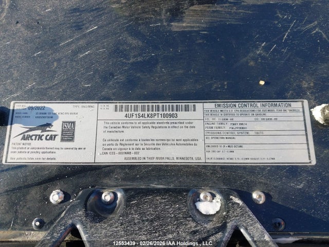 4UF1S4LK8PT100903 Arctic Cat Snowmobile
