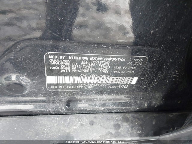 Aukcja sprzedaży 2020 Mitsubishi Rvr Es, vin: JA4AJ3AU7LU600297, numer aukcji: 12553458