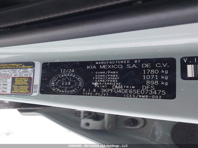 Aukcja sprzedaży 2025 Kia K4 Ex/ex+, vin: 3KPFU4DE6SE073475, numer aukcji: 12553465