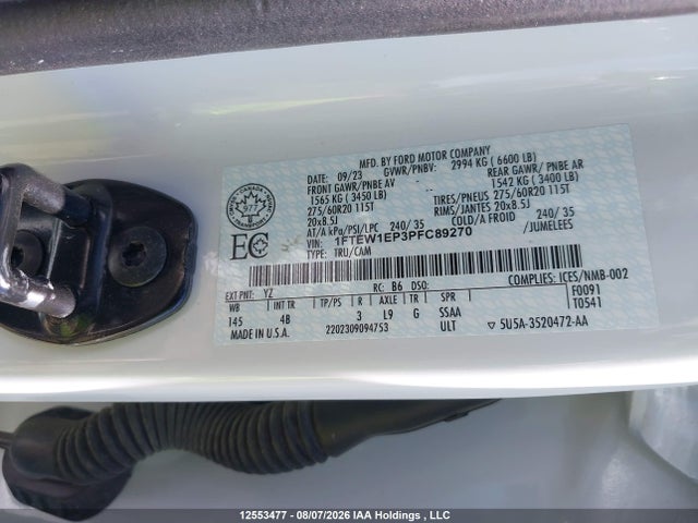 Ford F150 Supercrew 2023 1FTEW1EP3PFC89270 Image 9