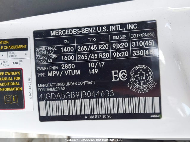 4JGDA5GB9JB044633 Mercedes-Benz Gle 400 4matic