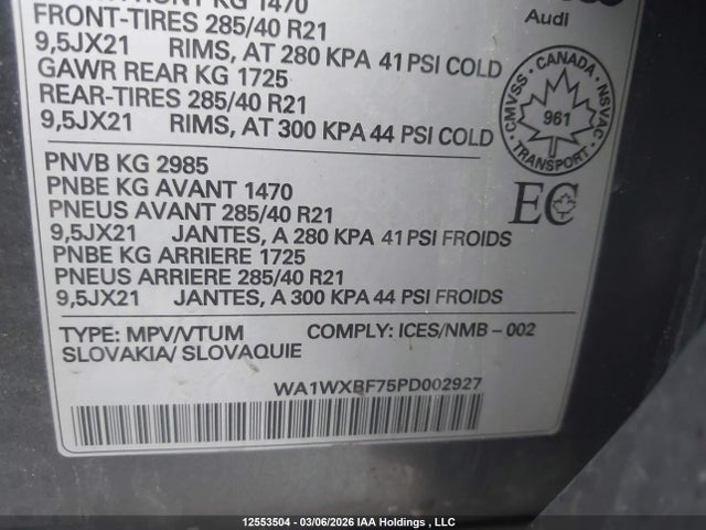 WA1WXBF75PD002927 Audi Q7 Technik