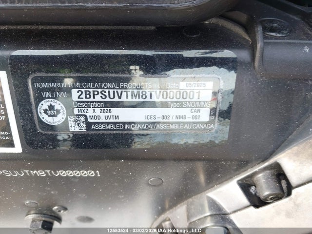 Aukcja sprzedaży 2026 Skidoo , vin: 2BPSUVTM8TV000001, numer aukcji: 12553524