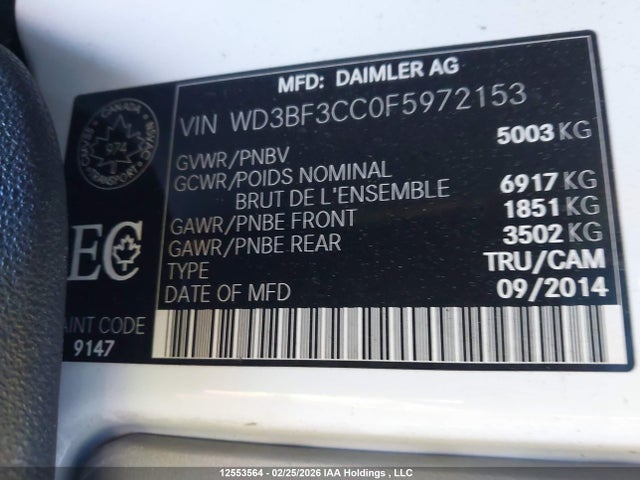 Mercedes-Benz Sprinter 3500 2015 WD3BF3CC0F5972153 Image 9