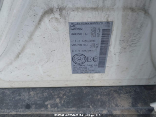5N1AT2MM9HC748109 Nissan Rogue S/sl Platinum/sv
