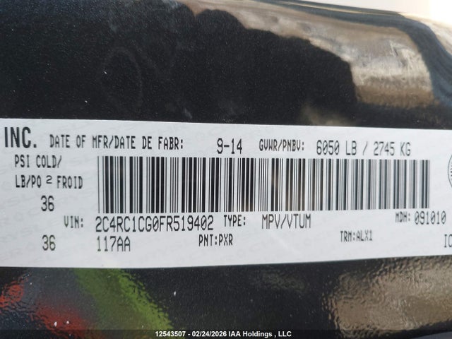 2C4RC1CG0FR519402 Chrysler Town &amp; Country Touring