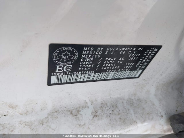 3VWM17AU9JM766605 Volkswagen Golf Alltrack 1.8 Tsi