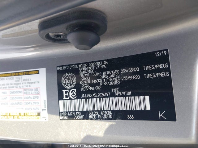 JTJJZKFA5L2024497 Lexus Rx 350l