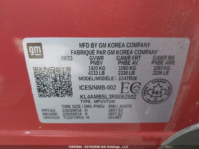 KL4AMBSL3RB062502 Buick Encore Gx Preferred