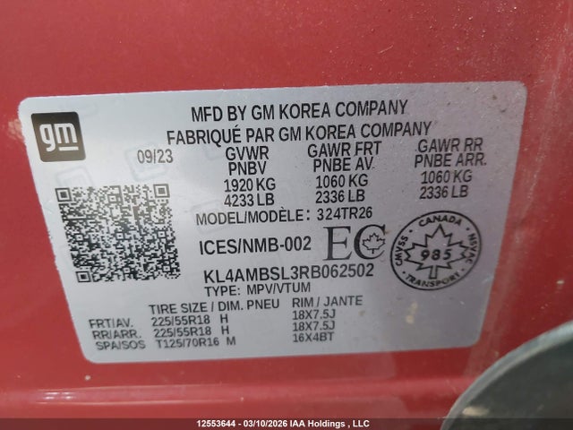 KL4AMBSL3RB062502 Buick Encore Gx Preferred