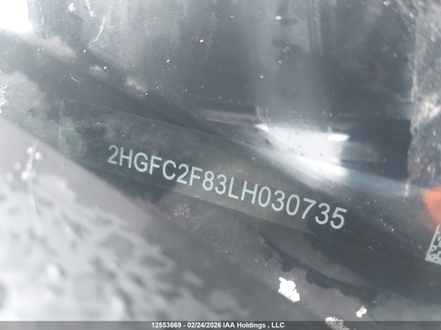 Продажа на аукционе авто 2020 Honda Civic Sport, vin: 2HGFC2F83LH030735, номер лота: 12553669
