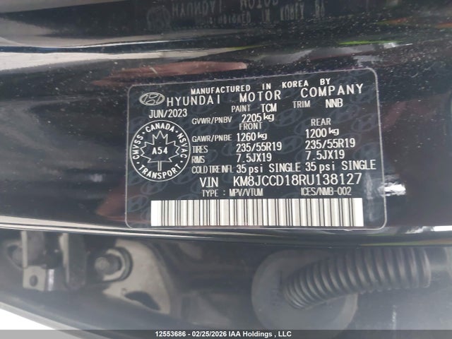 Aukcja sprzedaży 2024 Hyundai Tucson Sel Convenience, vin: KM8JCCD18RU138127, numer aukcji: 12553686