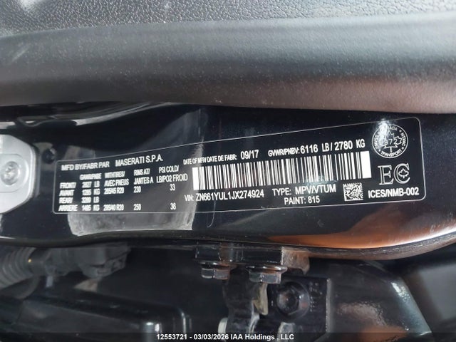 ZN661YUL1JX274924 Maserati Levante S Granlusso