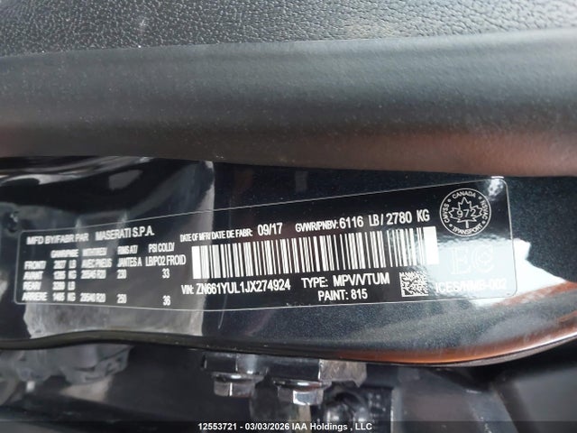 ZN661YUL1JX274924 Maserati Levante S Granlusso