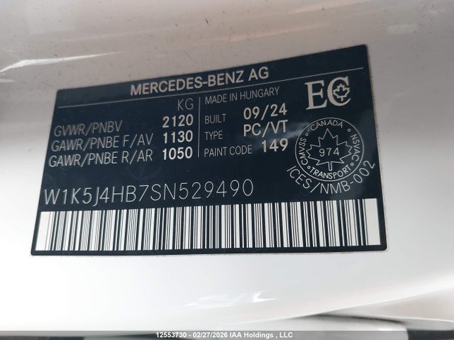 W1K5J4HB7SN529490 Mercedes-Benz CLA 250 4MATIC