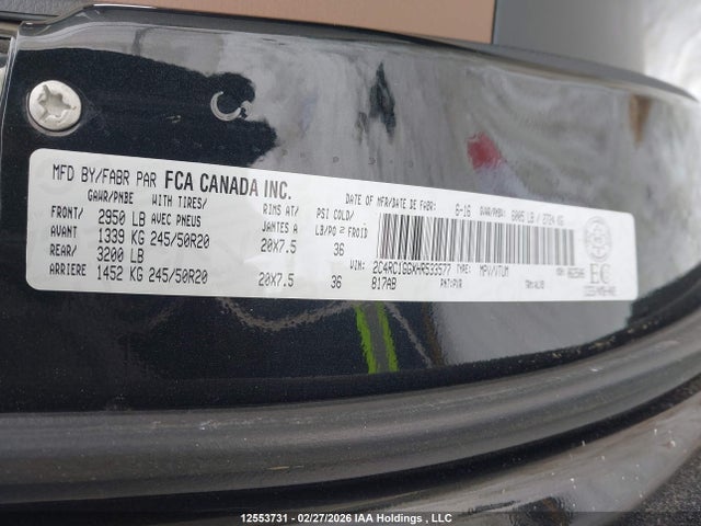 2C4RC1GGXHR533577 Chrysler Pacifica Limited