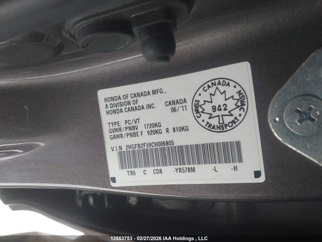 Aukcja sprzedaży 2012 Honda Civic, vin: 2HGFB2F59CH006805, numer aukcji: 12553753