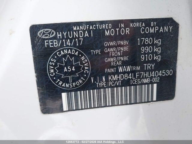 Продаж на аукціоні авто 2017 Hyundai Elantra Gls, vin: KMHD84LF7HU404530, номер лоту: 12553772