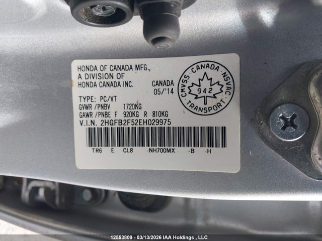 2HGFB2F52EH029975 Honda Civic Ex 4dr