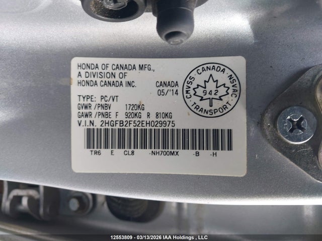 2HGFB2F52EH029975 Honda Civic Ex 4dr