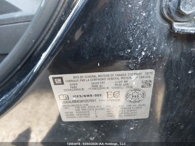 2GKALMEK3H6257691 GMC Terrain Sle