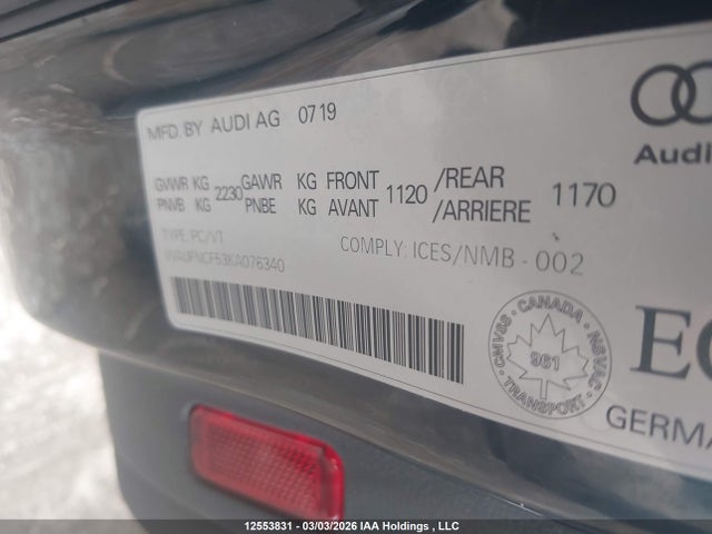 WAUFNCF53KA076340 Audi A5 45 Technik