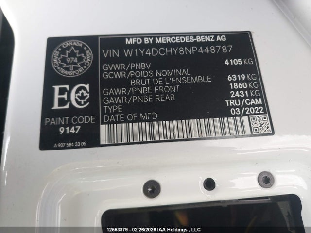 Mercedes-Benz Sprinter 2500 2022 W1Y4DCHY8NP448787 Image 9